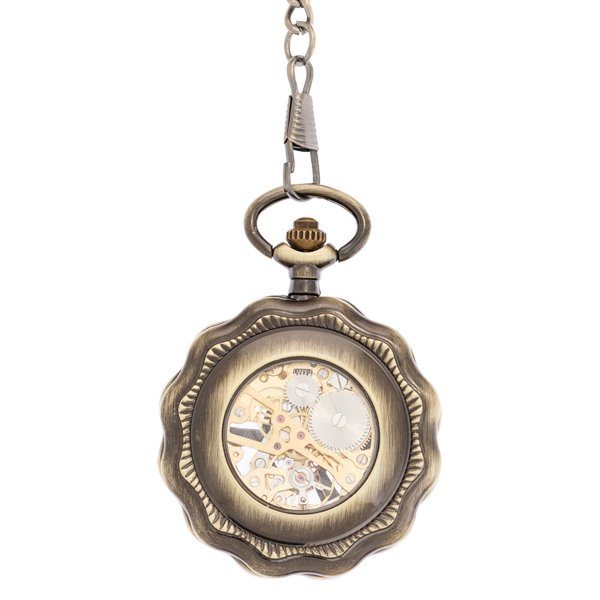 Back-16 Brass Rose Petal Half Hunter Pocket Watch