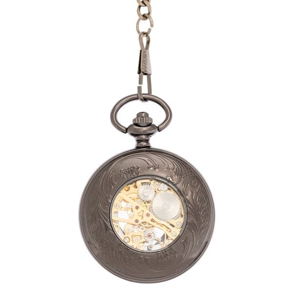 Dark Metal Valentine Half Hunter Pocket Watch