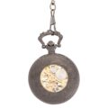 Dark Metal Ribcage Half Hunter Pocket Watch