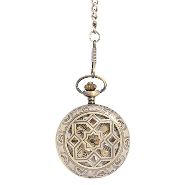 Geometric Flower Half Hunter Pocket Watch