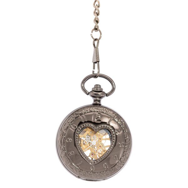 Dark Metal Valentine Half Hunter Pocket Watch