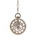 Silver And Brass Roman Numeral Pocket Watch