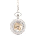 Frosted Silver Roman Numeral Half Hunter Pocket Watch