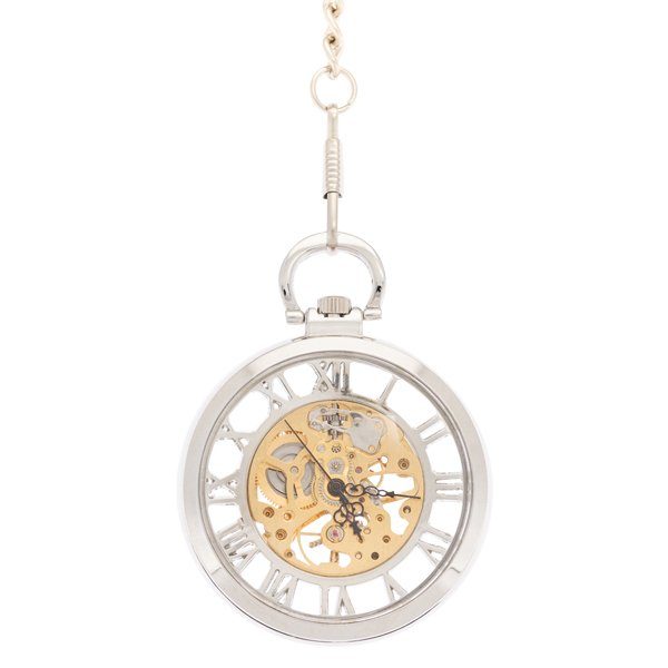 Front-49 Silver See-through Pocket Watch