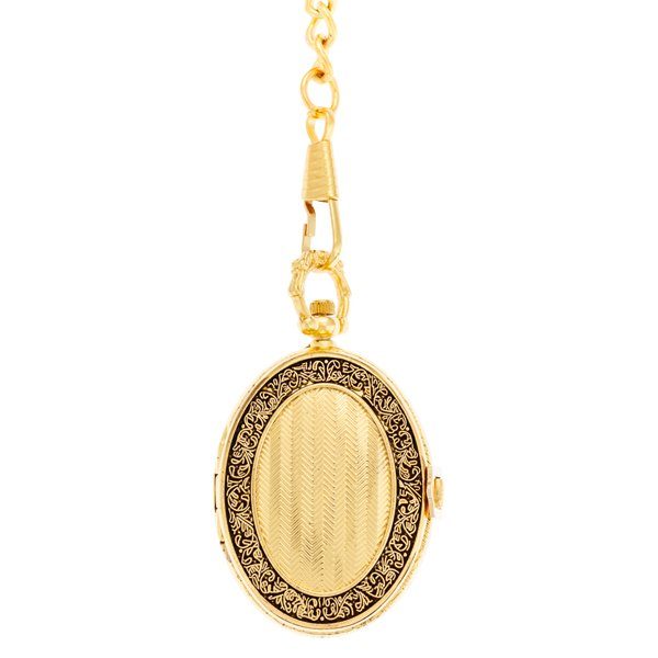 Front-50 Gold Oval Hunter Pocket Watch