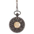 Dark Metal Half Hunter See-through Pocket Watch