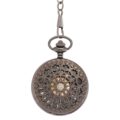 Dark Metal Multi-patterned Half Hunter Pocket Watch
