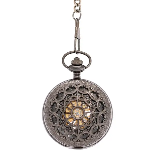 Ferris Wheel Dark Metal Half Hunter Pocket Watch
