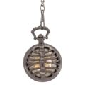 Dark Metal Ribcage Half Hunter Pocket Watch