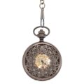 Dark Metal Intricate Framing Half Hunter Pocket Watch