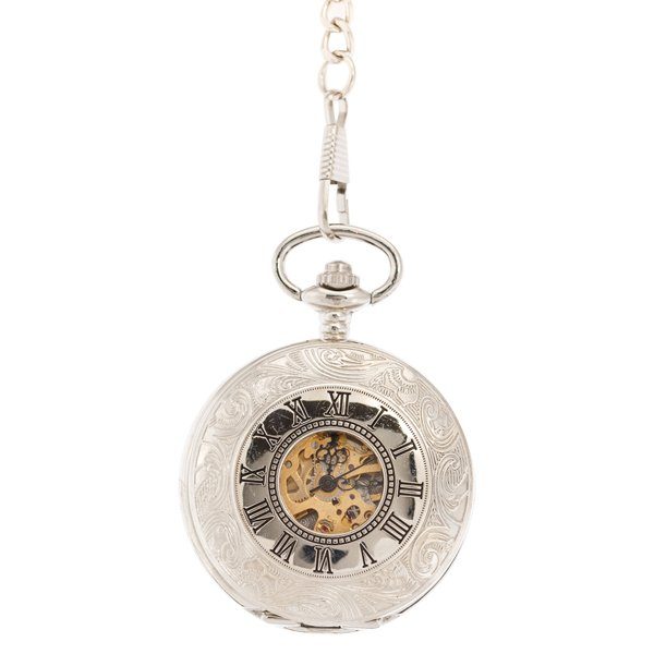 Roman Numeral Half Hunter See-through Pocket Watch