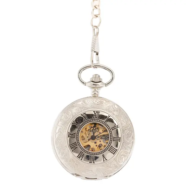 Roman Numeral Half Hunter See-through Pocket Watch