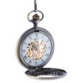 Brass Intricate Half Hunter Pocket Watch