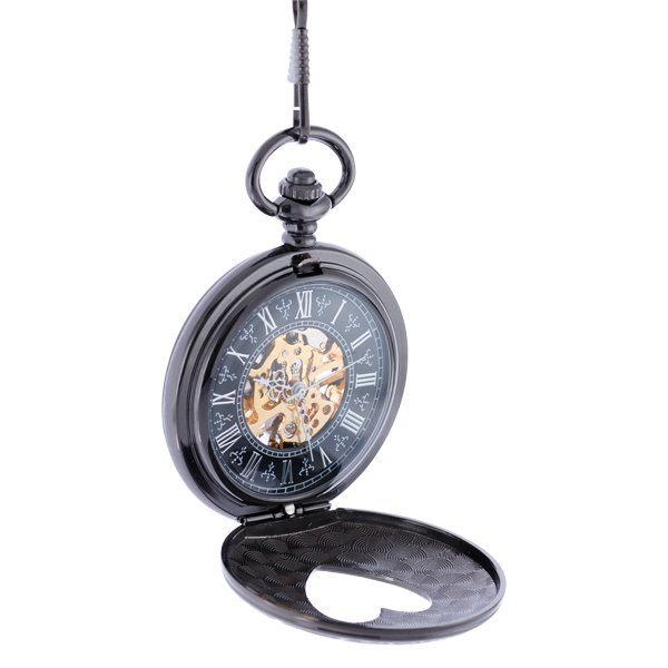 Dark Metal Valentine Half Hunter Pocket Watch