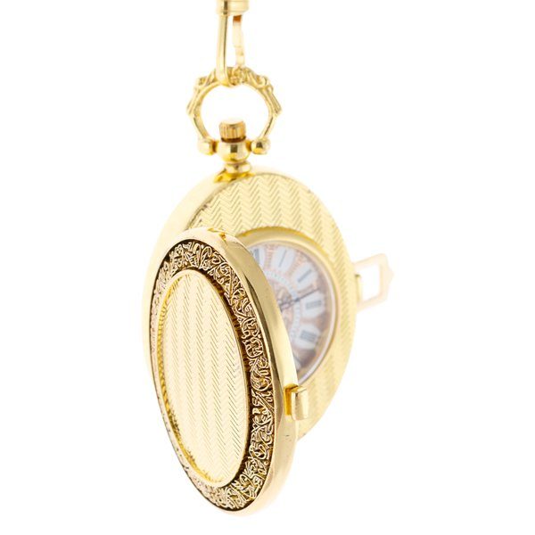 Oblique-49 Gold Oval Hunter Pocket Watch