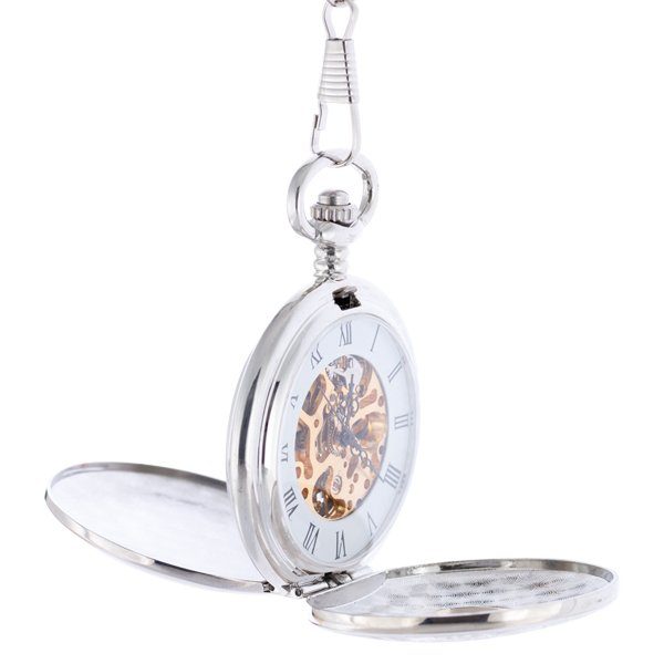 Roman Numeral Half Hunter See-through Pocket Watch