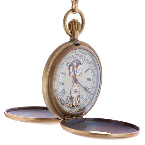 Oblique-92 Classic Antique Finish Gold Half Hunter Pocket Watch