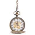 Brass Intricate Half Hunter Pocket Watch