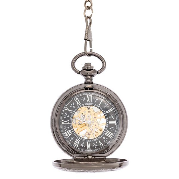 Dark Metal Valentine Half Hunter Pocket Watch