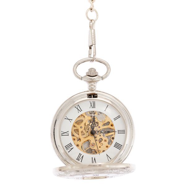 Roman Numeral Half Hunter See-through Pocket Watch