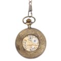 Brass Wheat and Grass Half Hunter Pocket Watch