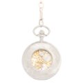 Frosted Silver Roman Numeral Half Hunter Pocket Watch