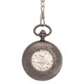 Dark Metal Black Face Half Hunter Pocket Watch