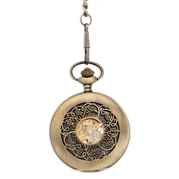 Brass Wheat and Grass Half Hunter Pocket Watch