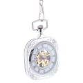 Frosted Silver SquarePocket Watch