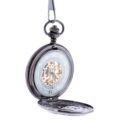 Dark Metal Intricate Framing Half Hunter Pocket Watch
