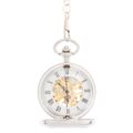 Frosted Silver Roman Numeral Half Hunter Pocket Watch