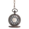 Dark Metal Black Face Half Hunter Pocket Watch