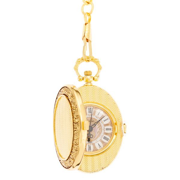 Open-48 Gold Oval Hunter Pocket Watch