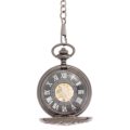 Dark Metal Multi-patterned Half Hunter Pocket Watch
