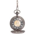 Ferris Wheel Dark Metal Half Hunter Pocket Watch