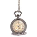 Dark Metal Ribcage Half Hunter Pocket Watch