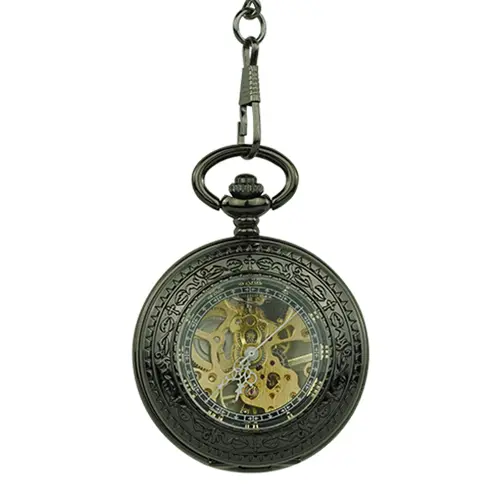 Black and Gold Hunter Pocket Watch