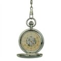 Polished Silver Double Hunter Fob Watch