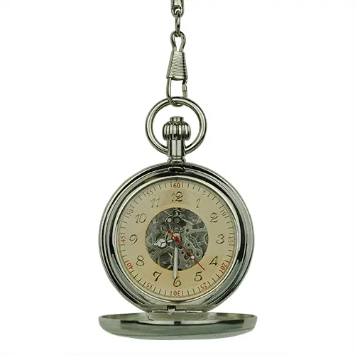 Polished Silver Double Hunter Fob Watch