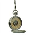 Polished Silver Double Hunter Fob Watch