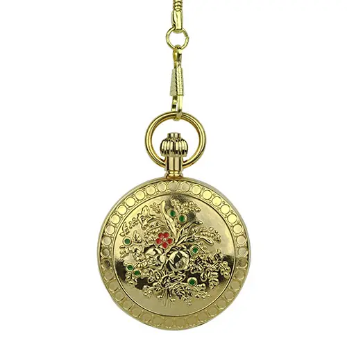 Gold Engraved Fleurs Pocket Watch