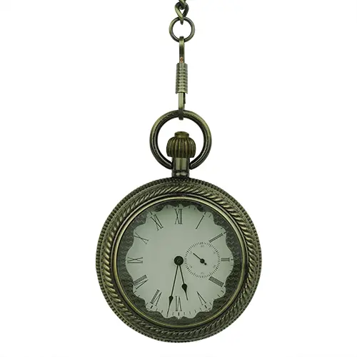 Brass Rope Open Face Fob Watch