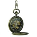 Brass Greek Symbol Half Hunter Pocket Watch