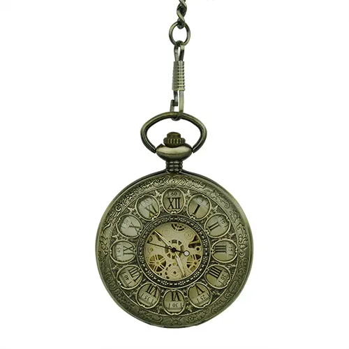 Brass Dial Half Hunter Fob Watch