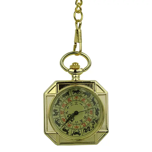 Gold Chinese Zodiac Hunter Fob Watch