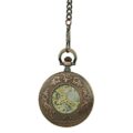 Brass Flower Open Face Fob Watch