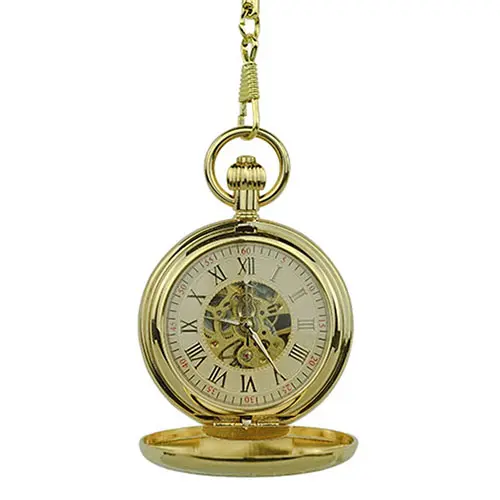 Gold Rope and Rose Hunter Pocket Watch
