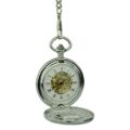 Silver Vintage Wheel Hunter Fob Watch