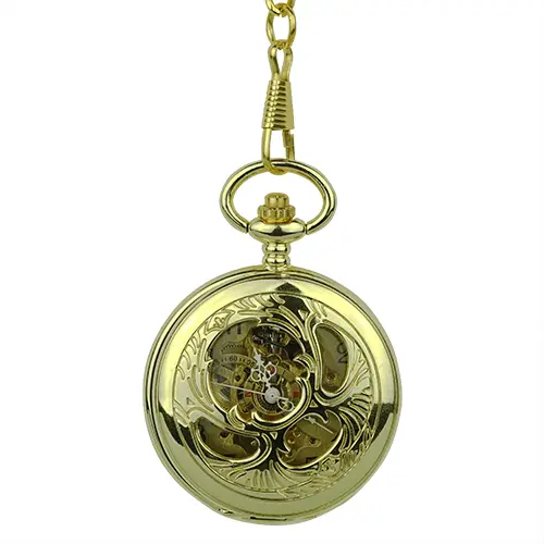 Gold Victorian Flourish Half Hunter Pocket Watch