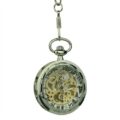 Silver Gear Open Dial Pocket Watch